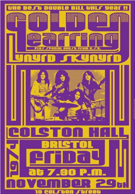 Golden Earring fake show poster Bristol - Colston Hall November 29, 1974